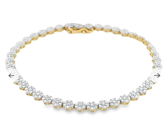 10-karat-yellow-gold-300tdw-diamond-flower-tennis-bracelet-big-0