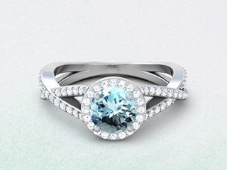 Shop Aquamarine Diamond Ring For Daily Use