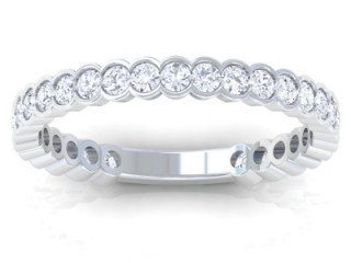 34 Eternity HalfBezel Round Diamond Wedding Band